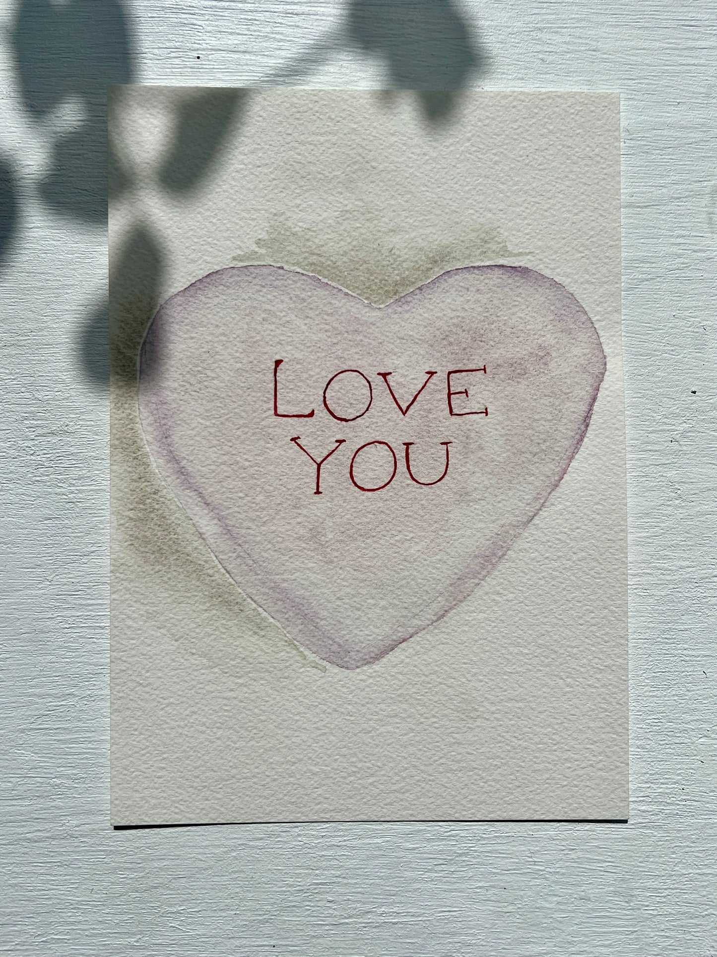Candy Heart Original Watercolour Greeting Cards A5